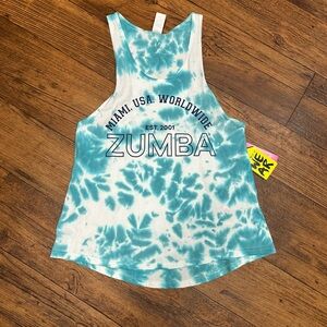 Zumba Fitness Teal Tie-Dye Tank Top